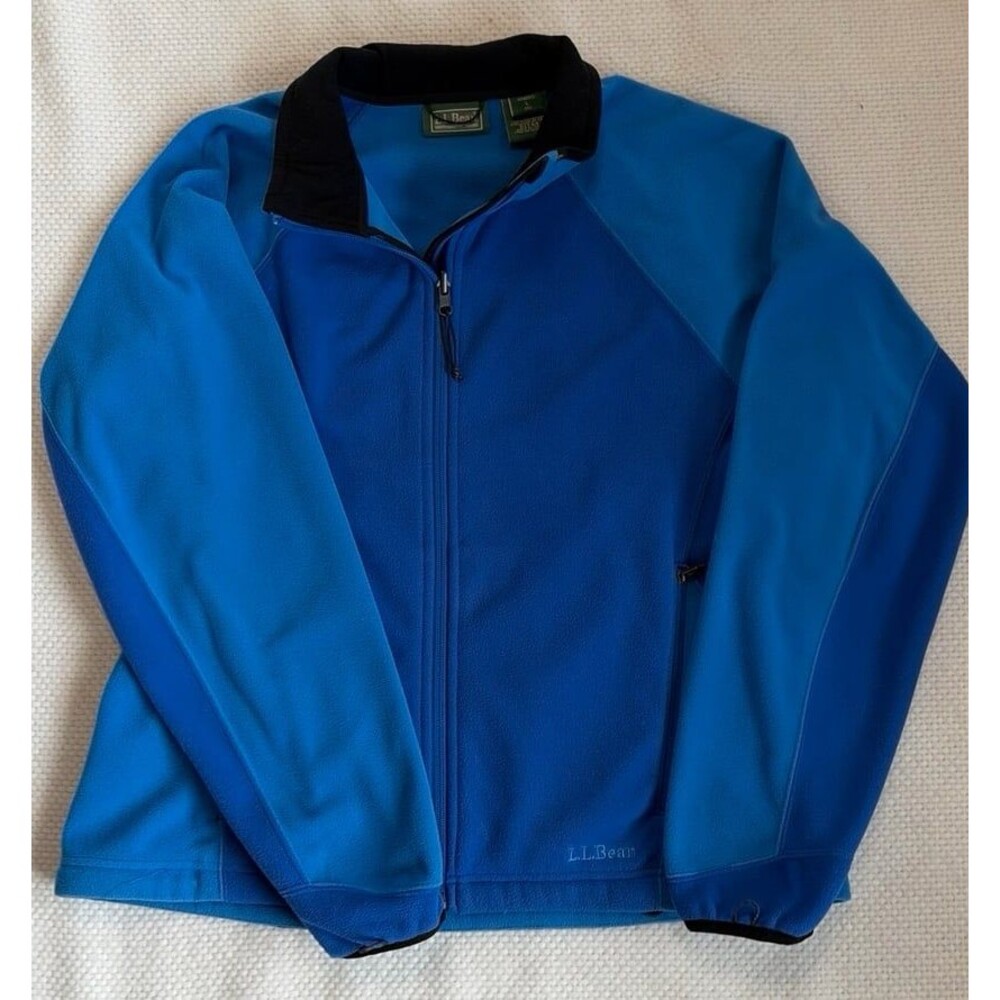 L.L.Bean Women’s Blue Full-Zip Softshell Jacket Size L Outdoor Hiking